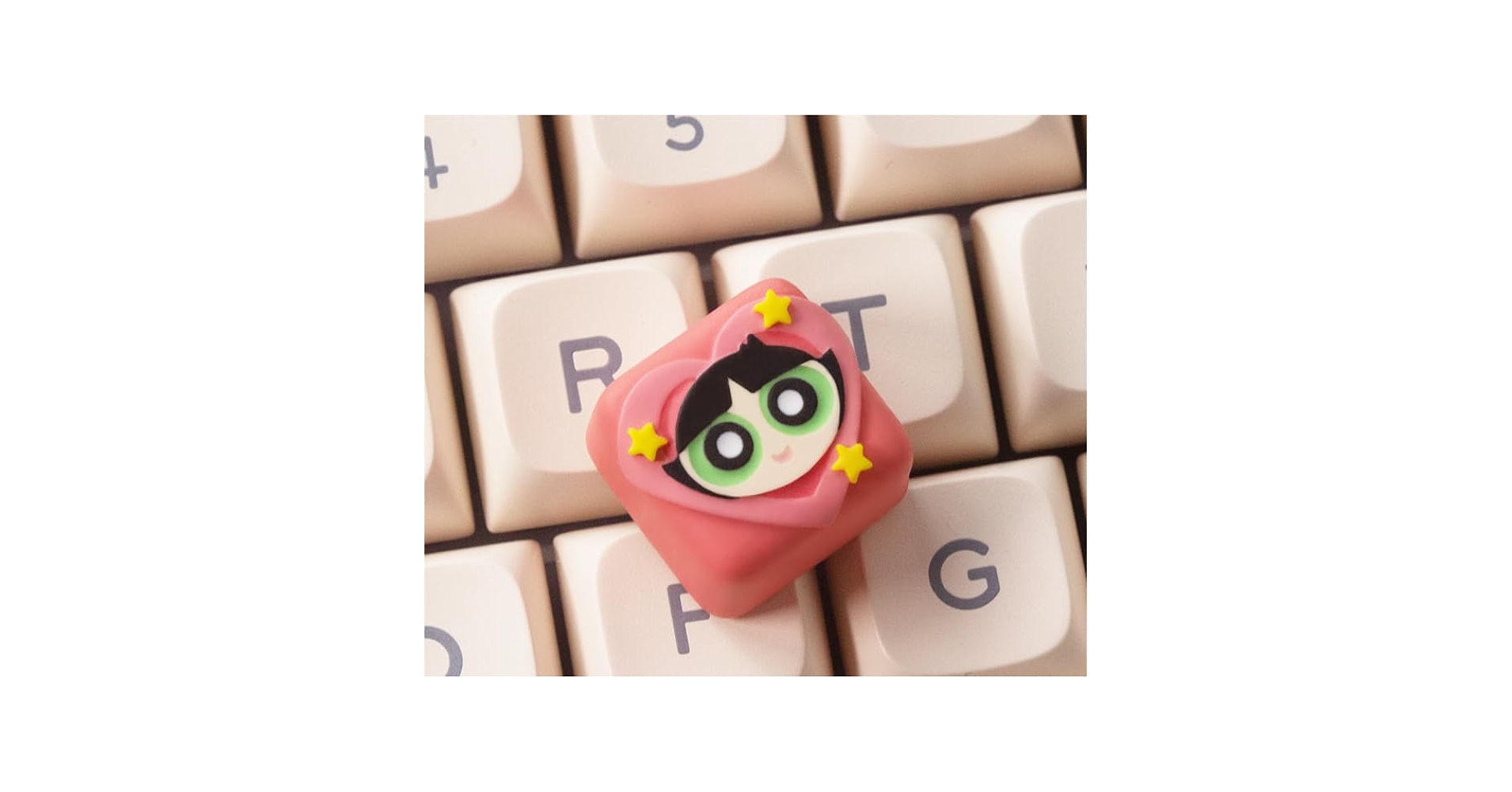 【7個セット】パワーパフガールズ キーボードキャップ キーキャップ 6種類＋1つ 7個セット】パワーパフガールズ キーボードキャップ キー